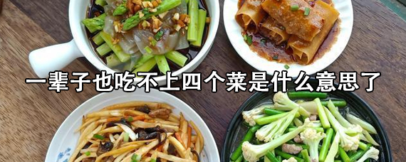 什么是四个菜，四个菜到底是啥意思