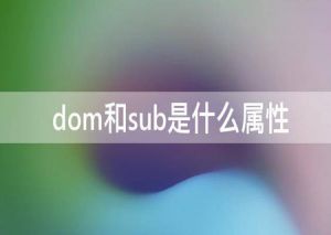 dom和sub是什么属性,dom与sub主要玩些什么