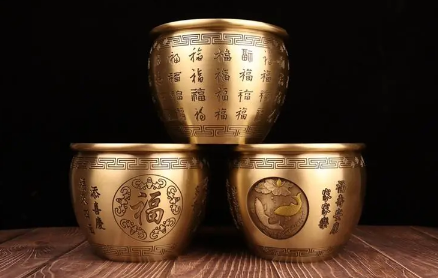 纯铜百福缸里面放什么旺财1